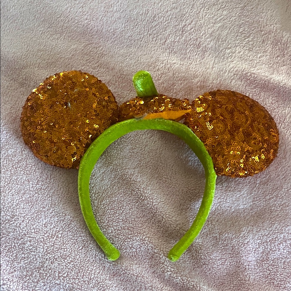 Pumpkin Orange Sequin Mickey Mouse Ears Headband